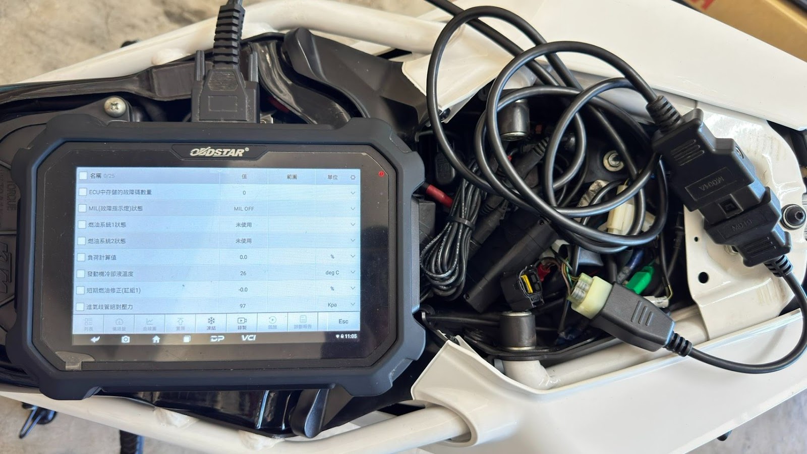 KTM DURE 390 的ECU 接上診斷電腦OBDStart MS80